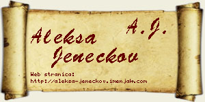 Aleksa Jeneckov vizit kartica